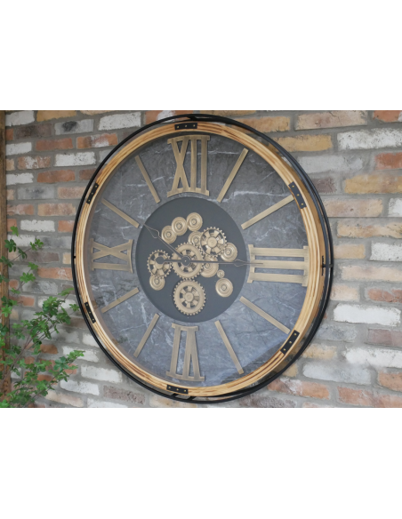 Horloge murale monumentale à engrenages mobiles – 112 cm