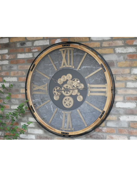 Horloge murale monumentale à engrenages mobiles – 112 cm