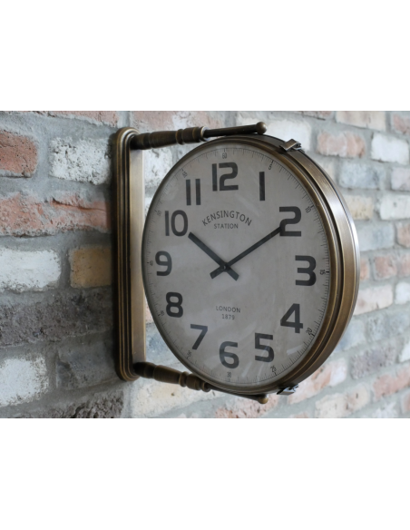 Horloge murale double face Kensington – Esprit gare ancienne – 38 cm