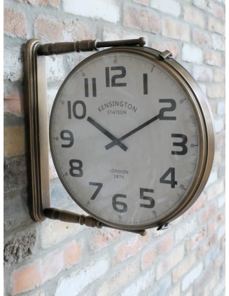 Horloge murale double face Kensington – Esprit gare ancienne – 38 cm