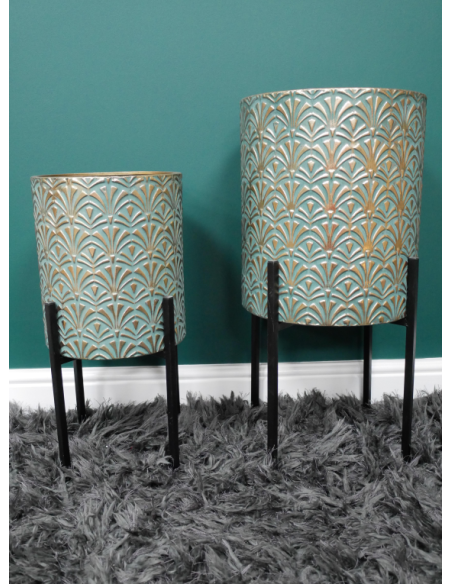 Ensemble de 2 jardinières sur pieds style marocain – 64 cm