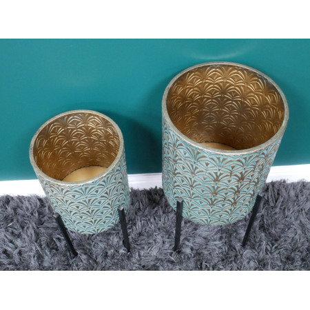Ensemble de 2 jardinières sur pieds...