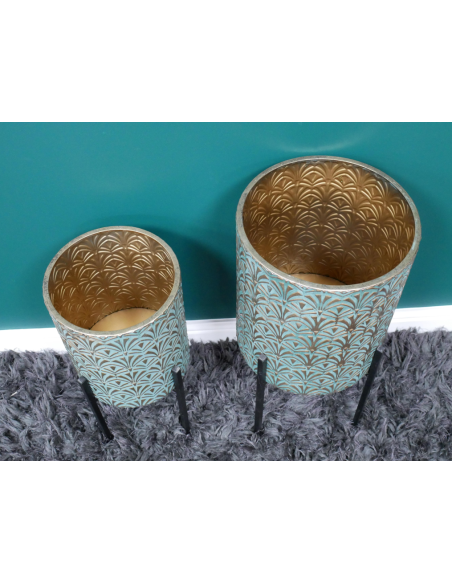 Ensemble de 2 jardinières sur pieds style marocain – 64 cm
