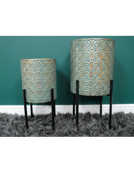 Ensemble de 2 jardinières sur pieds style marocain – 64 cm