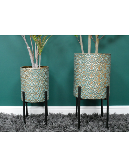 Ensemble de 2 jardinières sur pieds style marocain – 64 cm
