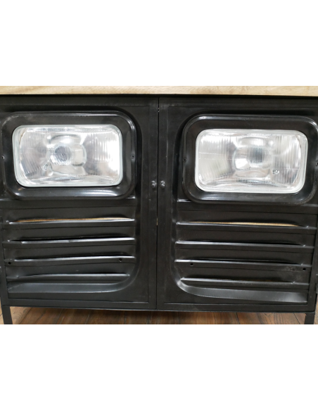 Meuble industriel style camion en bois et métal – 93 cm