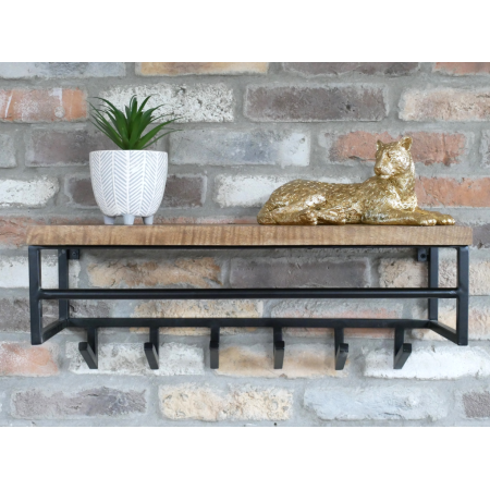 Étagère murale industrielle en bois...
