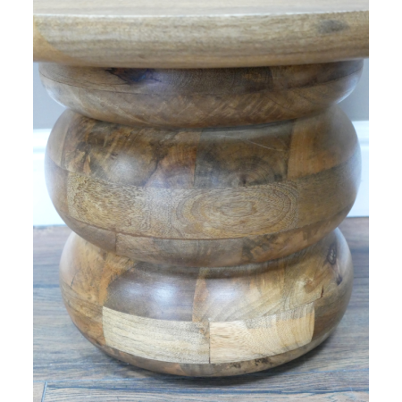 Table d'appoint ronde en manguier au...