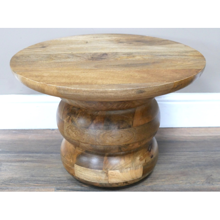 Table d'appoint ronde en manguier au...