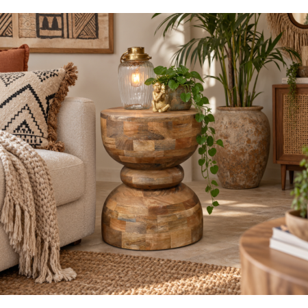 Table d'appoint en manguier au pied...