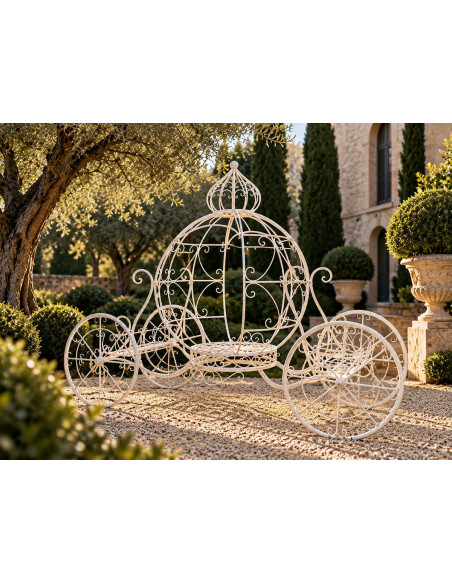 Carrosse de Cendrillon géant en métal – Décoration féérique 180 cm