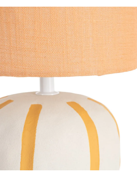 Lampe à poser en céramique blanche et dorée – 43 cm