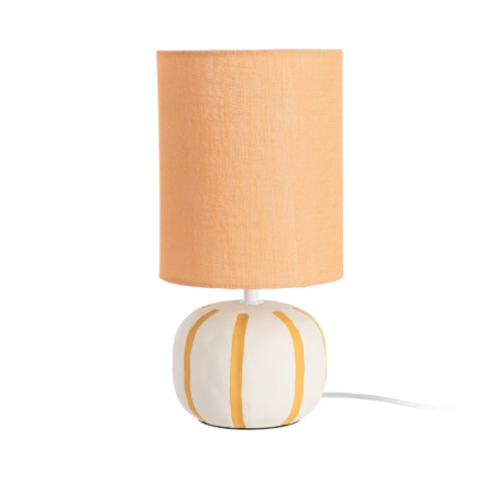Lampe à poser en céramique blanche et...