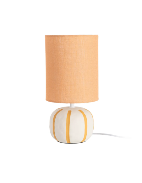 Lampe à poser en céramique blanche et dorée – 43 cm