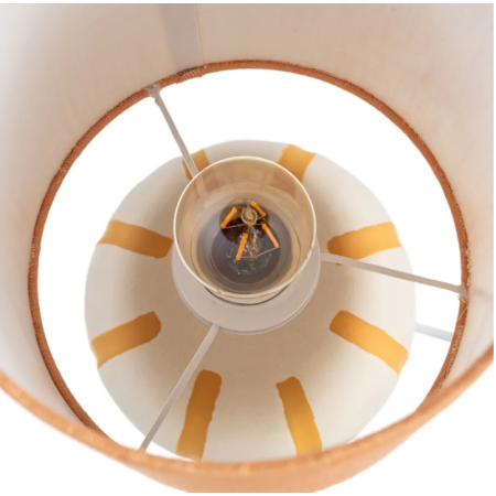 Lampe à poser en céramique blanche et...