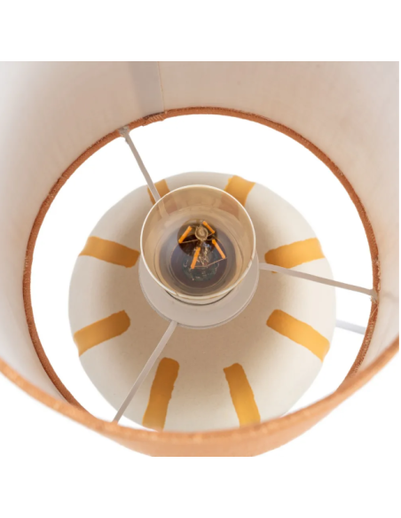 Lampe à poser en céramique blanche et dorée – 43 cm