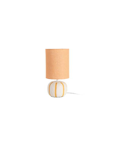 Lampe à poser en céramique blanche et dorée – 43 cm