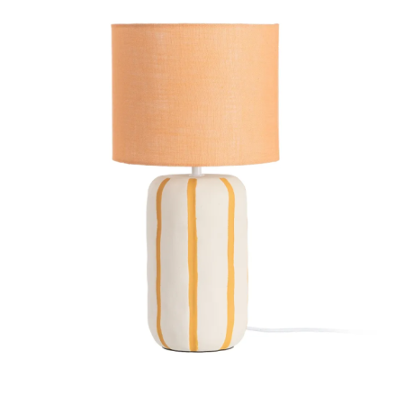 Lampe à poser en céramique blanche et...