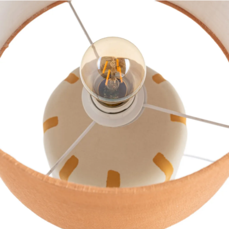 Lampe à poser en céramique blanche et...