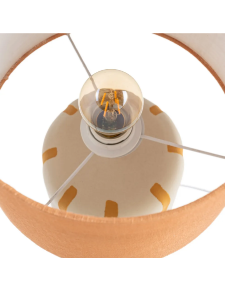 Lampe à poser en céramique blanche et dorée – 48 cm