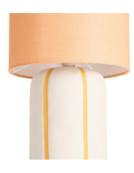 Lampadaire en céramique blanc et doré – 122,5 cm