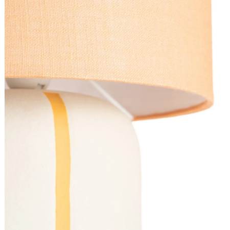 Lampadaire en céramique blanc et doré...