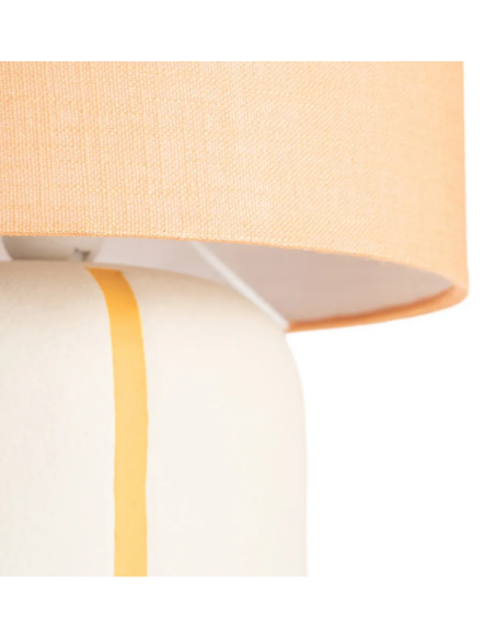 Lampadaire en céramique blanc et doré – 122,5 cm