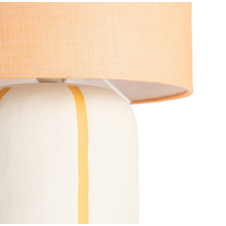 Lampadaire en céramique blanc et doré...