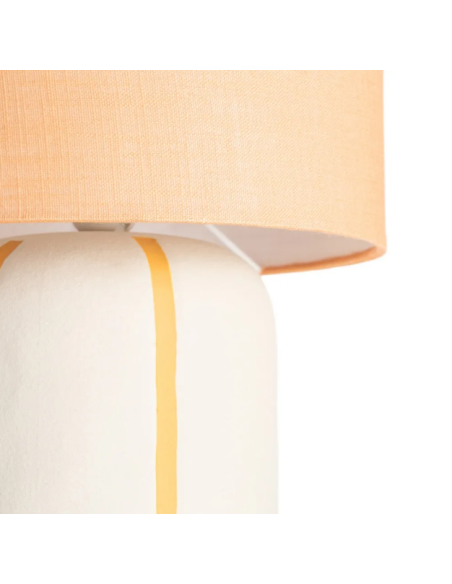 Lampadaire en céramique blanc et doré – 122,5 cm