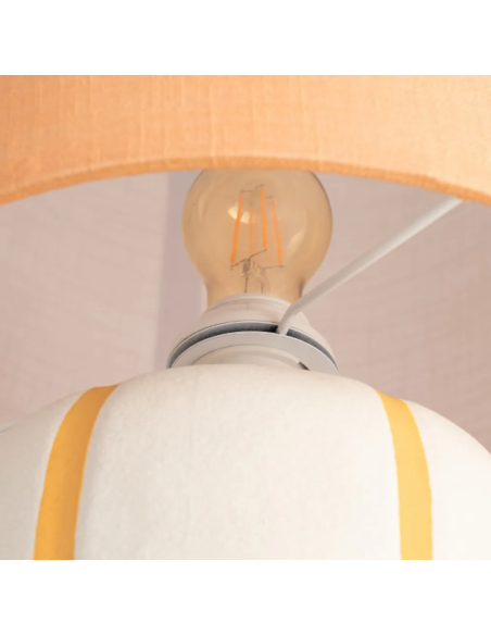 Lampadaire en céramique blanc et doré – 122,5 cm