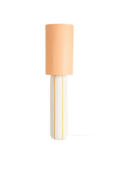 Lampadaire en céramique blanc et doré – 122,5 cm