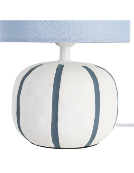 Lampe à poser en céramique blanche et bleue – 43 cm
