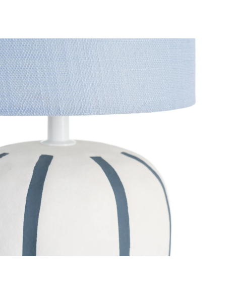 Lampe à poser en céramique blanche et bleue – 43 cm