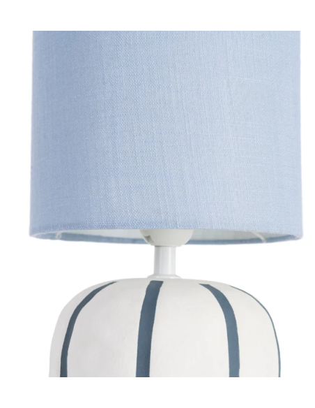 Lampe à poser en céramique blanche et bleue – 43 cm