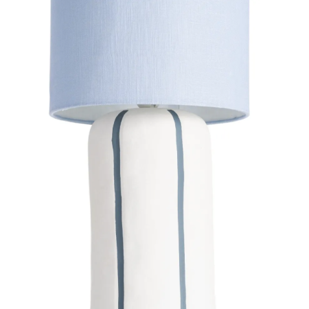 Lampadaire en céramique blanc et bleu...