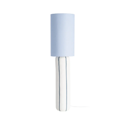Lampadaire en céramique blanc et bleu...