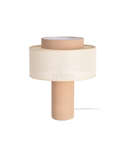 Lampe à poser terracotta en céramique – Design rétro 36 cm