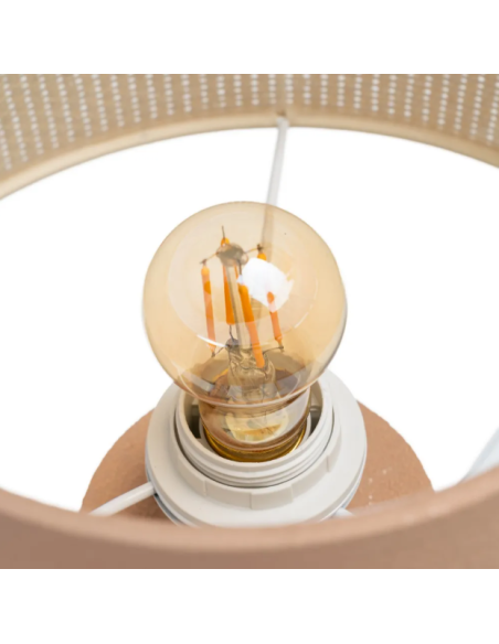 Lampe à poser terracotta en céramique – Design rétro 36 cm