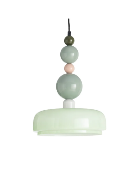 Suspension multicolore en verre et métal – 36 cm