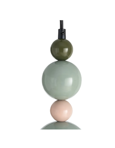 Suspension multicolore en verre et métal – 36 cm