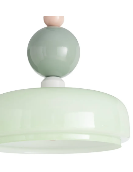 Suspension multicolore en verre et métal – 36 cm