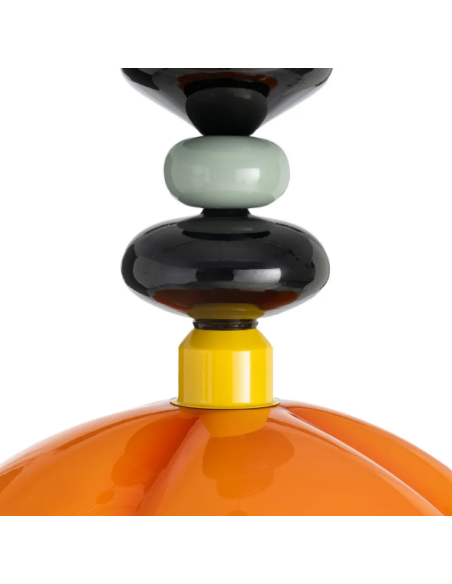 Suspension rétro multicolore orange en verre – 32,5 cm