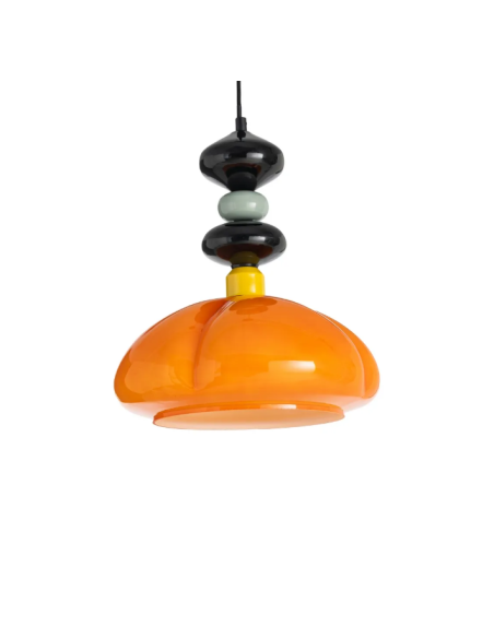 Suspension rétro multicolore orange en verre – 32,5 cm