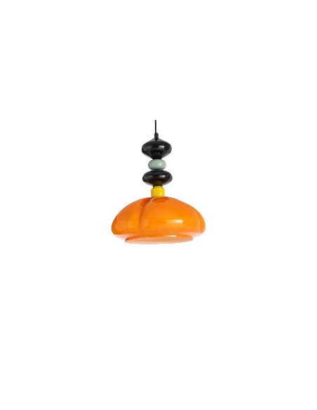 Suspension rétro multicolore orange en verre – 32,5 cm