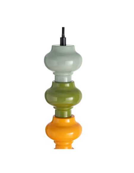 Suspension rétro multicolore en verre orange – 42,5 cm