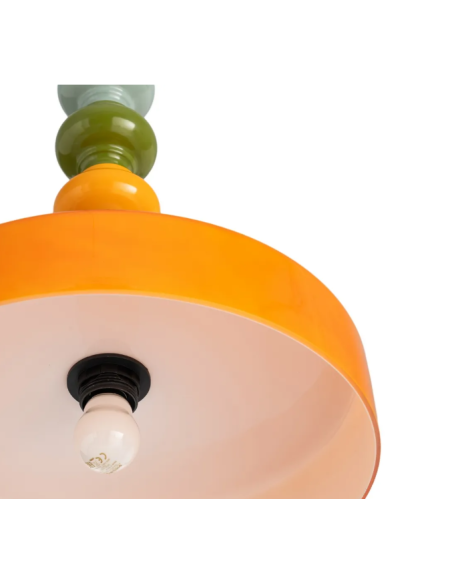 Suspension rétro multicolore en verre orange – 42,5 cm