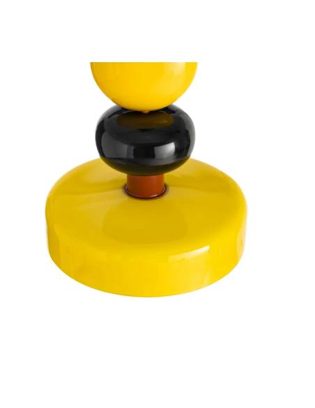 Suspension rétro multicolore jaune et métal – 36,5 cm