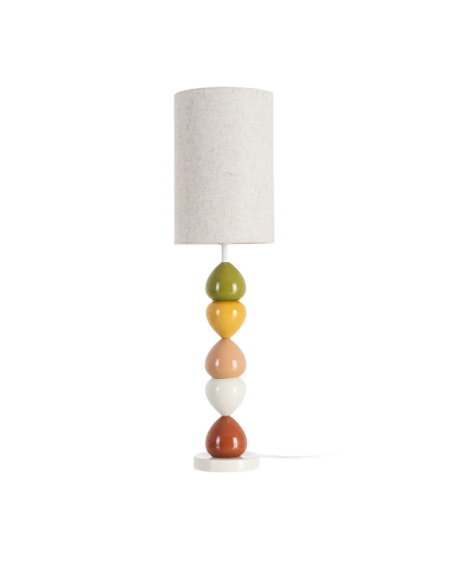 Grande lampe à poser rétro multicolore en céramique – 84 cm