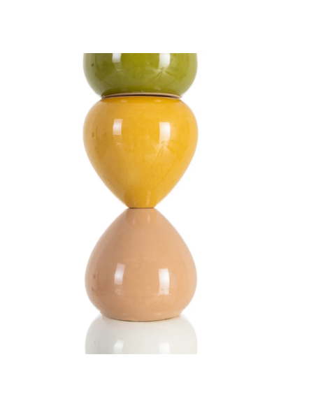 Grande lampe à poser rétro multicolore en céramique – 84 cm