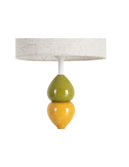 Grande lampe à poser rétro multicolore en céramique – 84 cm